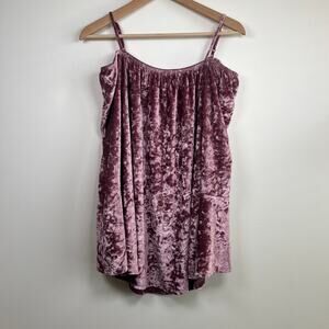 No Boundaries Velvet Off Shoulder Top Mauve Pink Crushed Velvet Y2K Soft Girl XL